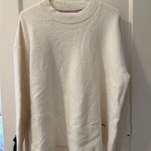 Tommy Hilfiger White Crewneck Sweater Classic Knit